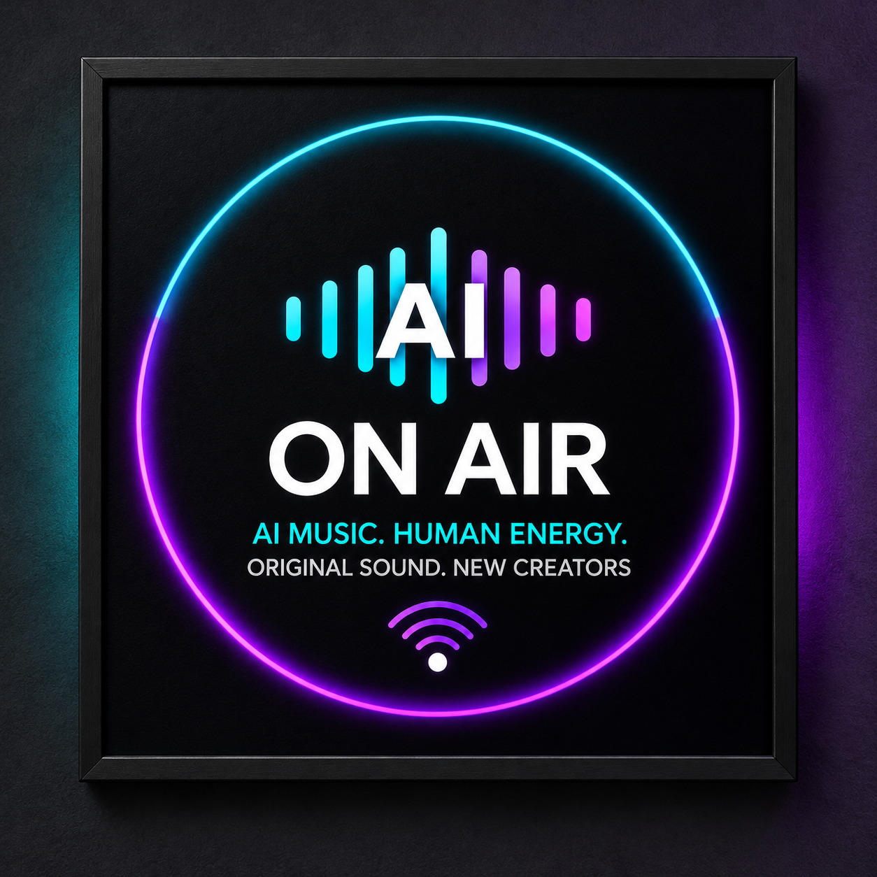 Human Energy Print product design mockup with the AI On Air logo
